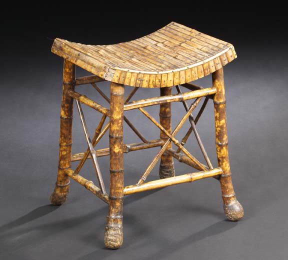 Charming Chinese Bamboo Stool, 