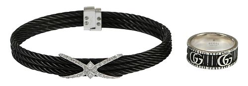CHARRIOL 18KT. DIAMOND BRACELET AND