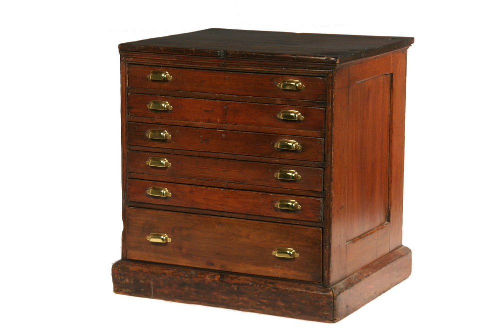 CHART CABINET - Mid 19th c