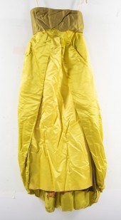 CHARTREUSE SILK EVENING DRESS