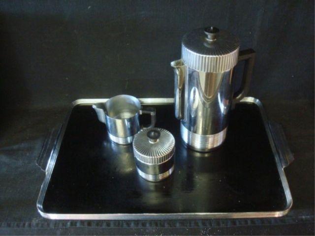 Chase Art Deco Chrome Tea Set. 3