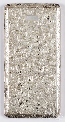 CHASED STERLING SILVER CIGARETTE