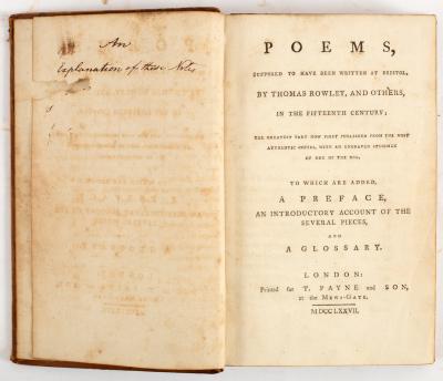 [Chatterton Thomas] Poems …, T.