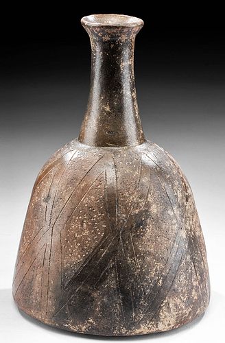 CHAVIN POTTERY BOTTLE W/ INCISED