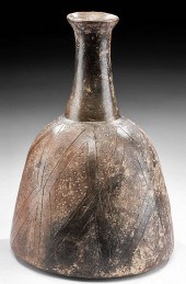 CHAVIN POTTERY BOTTLE W/ INCIS