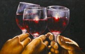 ''Cheers'' Large Oil Painting