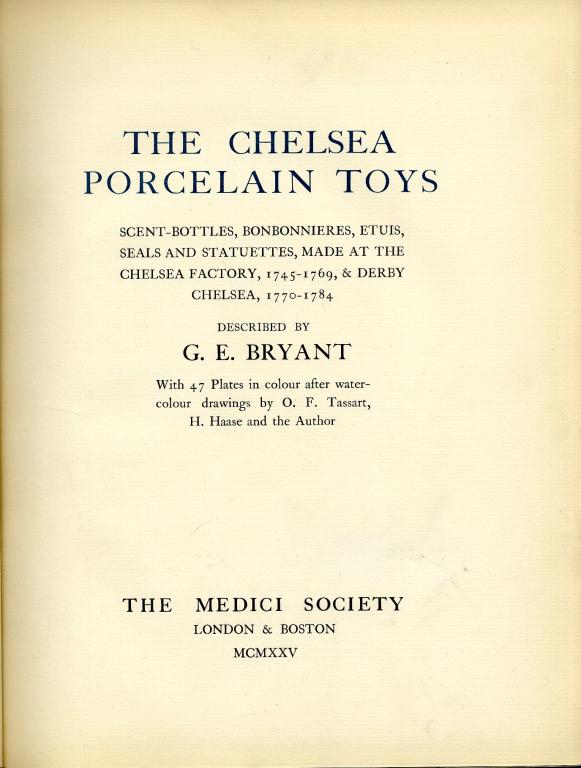 CHELSEA AND BOW PORCELAIN, SUBJECT.