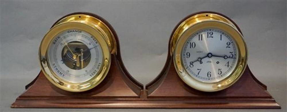 CHELSEA BRASS SHIP'S CLOCK AND A