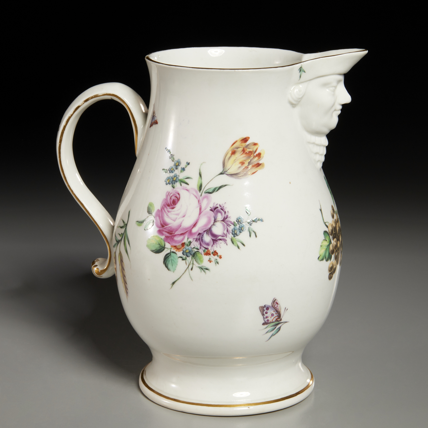 CHELSEA-DERBY PORCELAIN MASK JUG,
