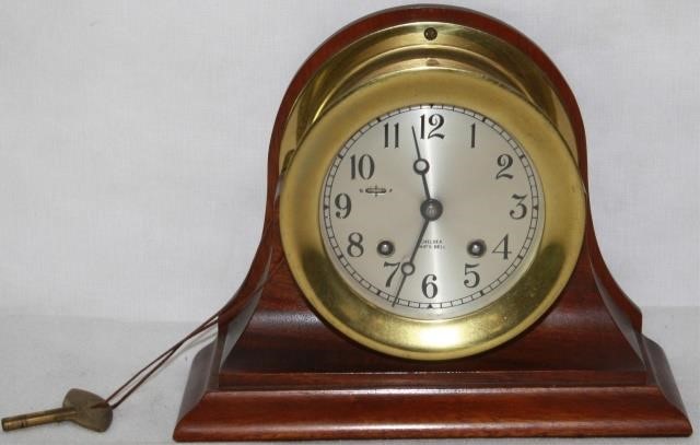 CHELSEA SHIP’S BELL CLOCK, BRASS