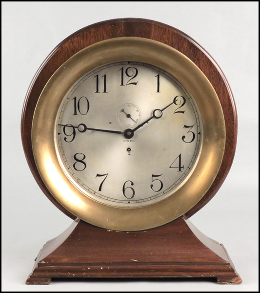 CHELSEA SHIP'S CLOCK. 19.5'' x 18''