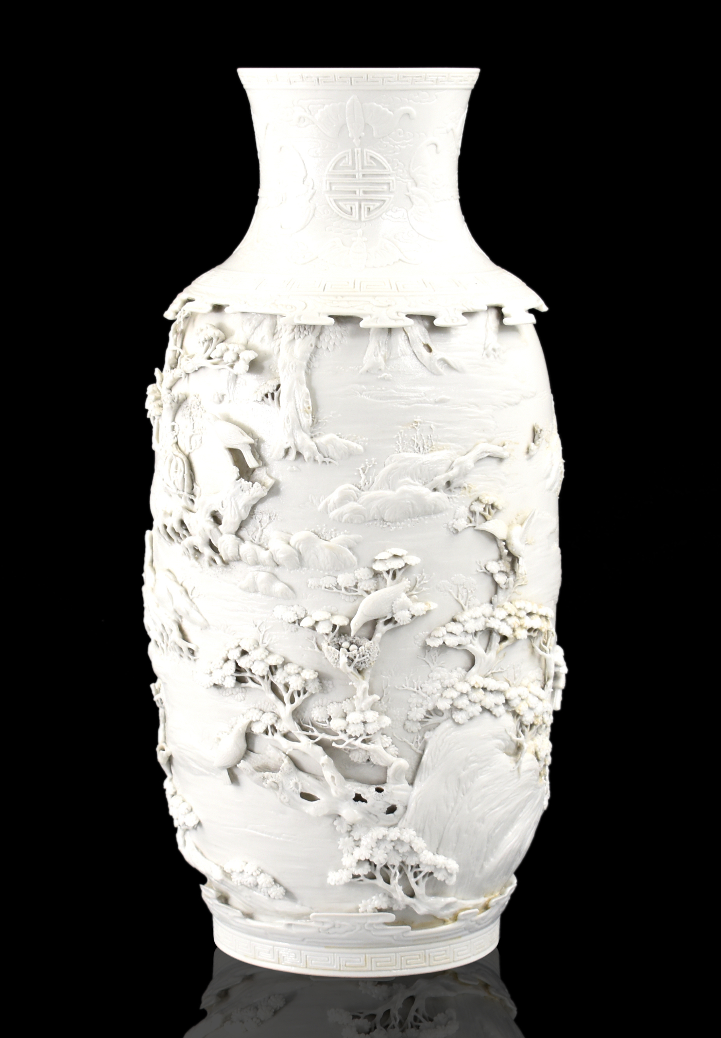 "CHENG YANGZAI" WHITE GLAZED CARVED
