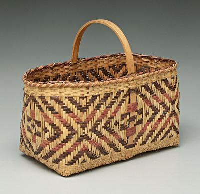 Cherokee river cane basket, red and