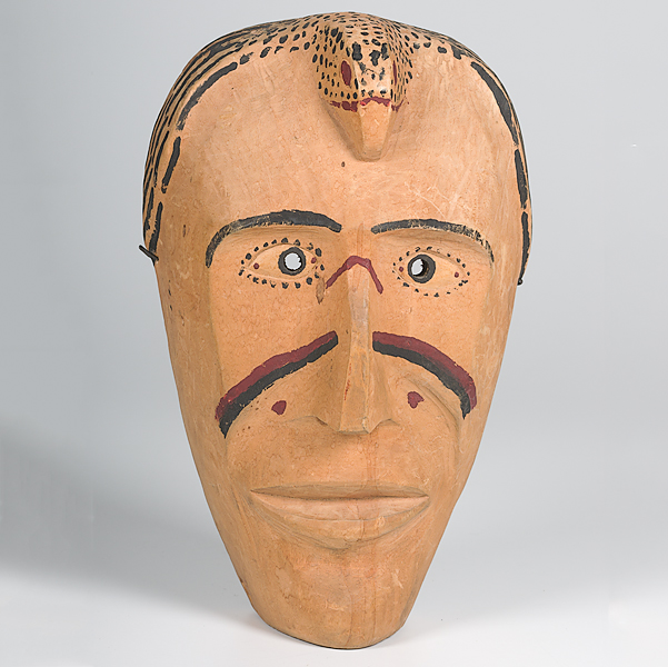 Cherokee Wooden Mask painted in red