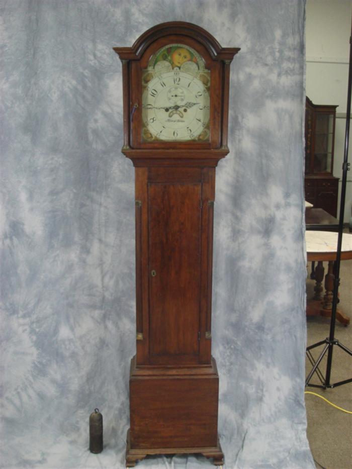 Cherry American tall case clock,