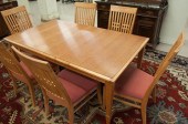 CHERRY DINING TABLE AND CHAIR