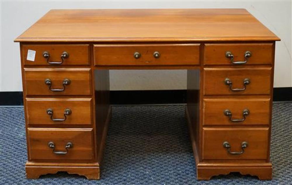 CHERRY DOUBLE PEDESTAL DESKCherry