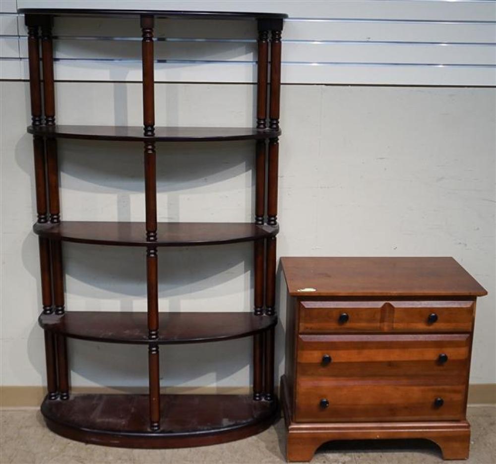 CHERRY ETAGERE AND SIDE CHEST BY