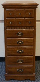 CHERRY FINISH HOSIERY CHEST, 4