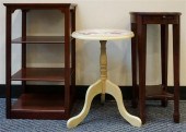 CHERRY FINISH SIDE TABLE, OVAL