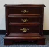 CHERRY FINISH THREE-DRAWER BED