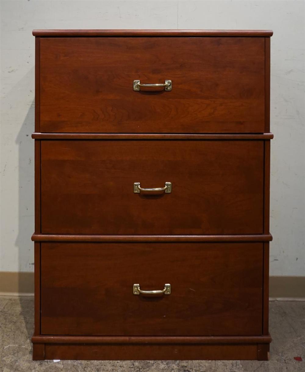 CHERRY FINISH THREE-DRAWER