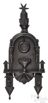 CHERRY FOLK ART HANGING WATCH