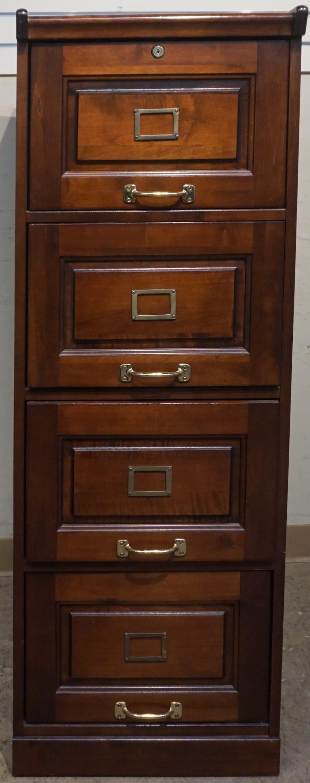CHERRY FOUR-DRAWER LETTER SIZE FILE