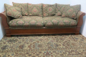 CHERRY FRAMED SLEIGH SOFA WITH