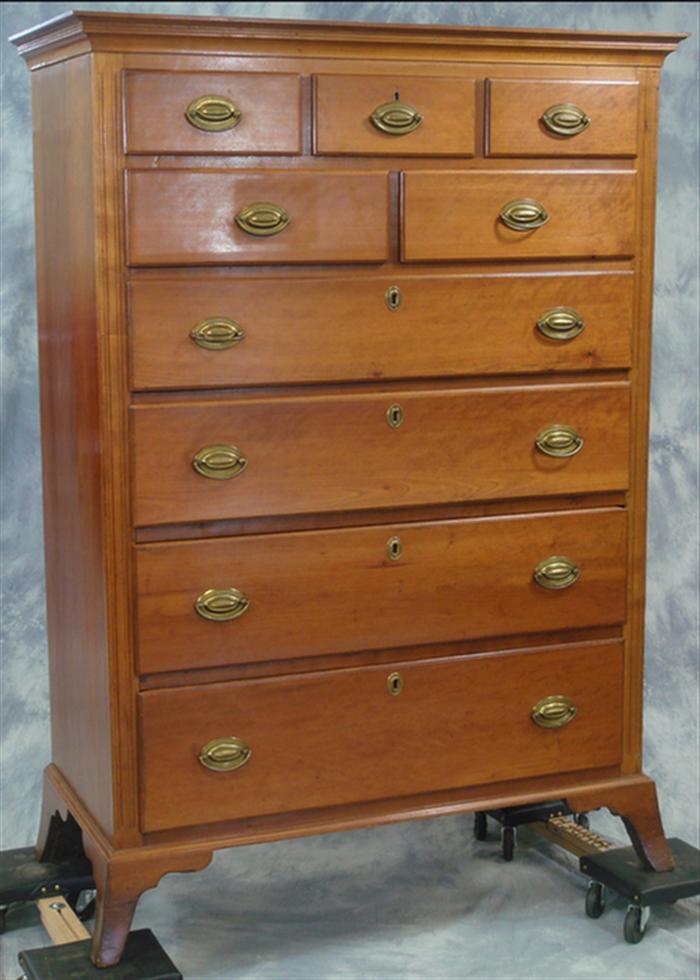 Cherry Hepplewhite tall chest, 3