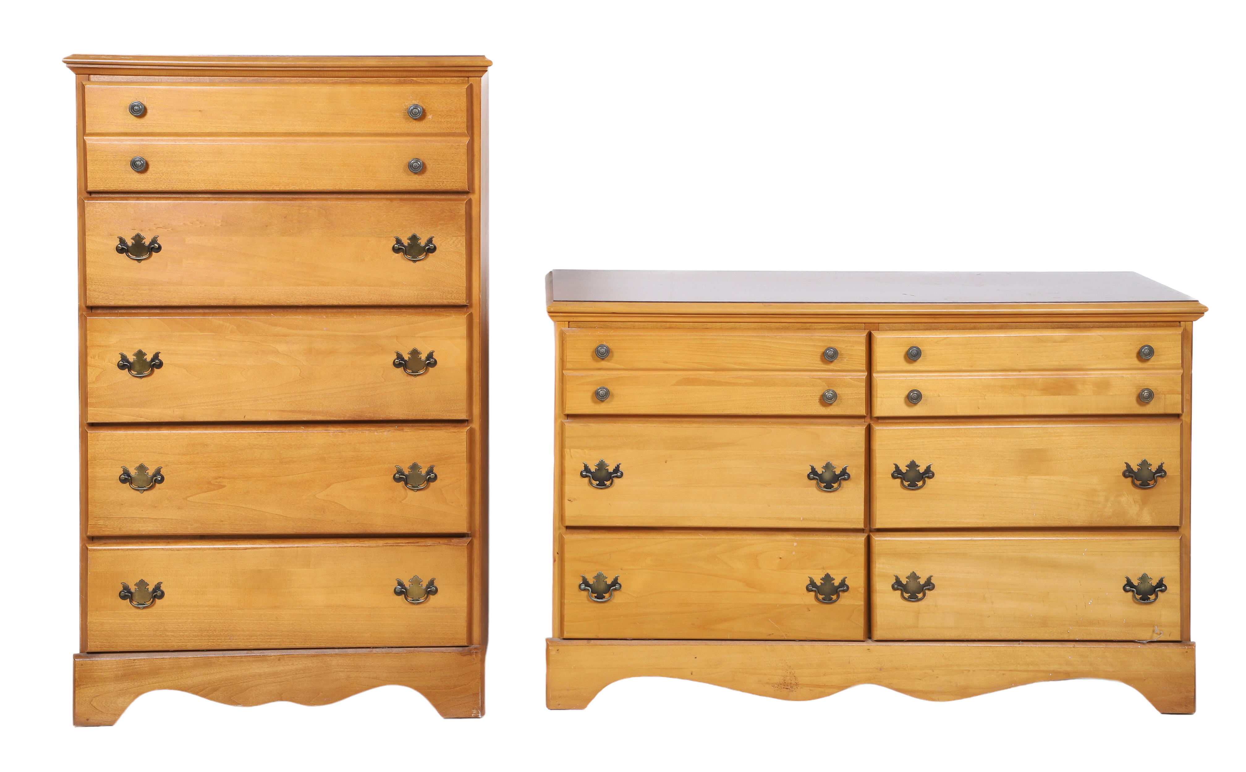 Cherry high chest, 5 drawers,