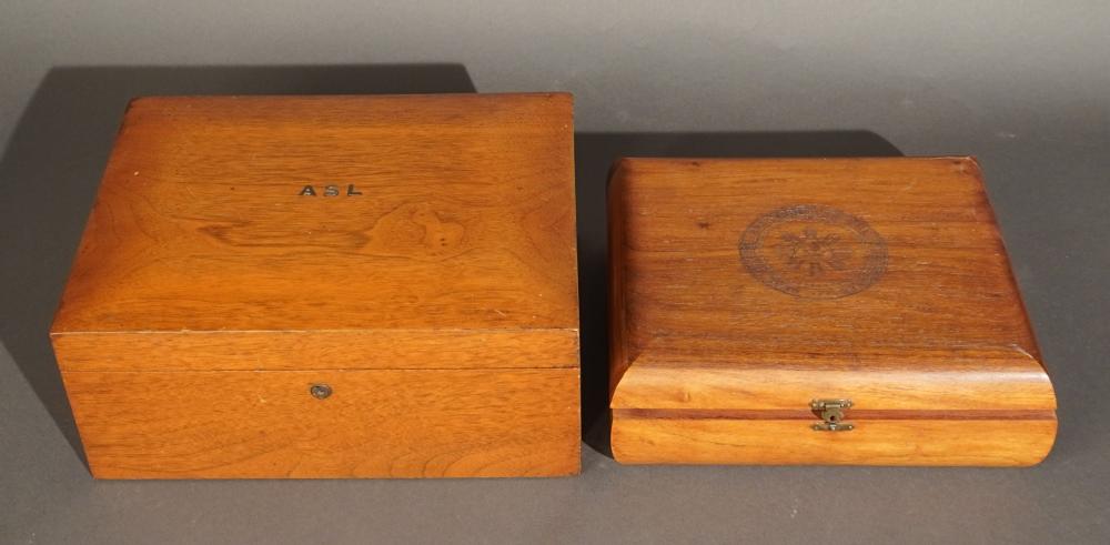 CHERRY HUMIDOR AND A HUMIDOR