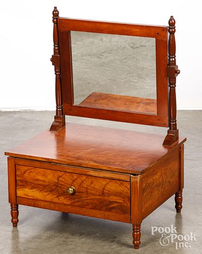 CHERRY SHAVING MIRROR, 19TH