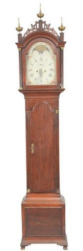 CHERRY TALL CASE CLOCK, HAVING