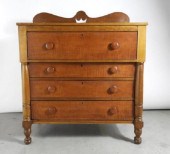 CHERRY & TIGER MAPLE CHEST OF