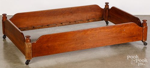 CHERRY TRUNDLE BED, 19TH C.Cherry