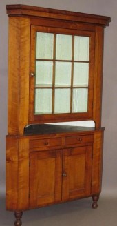 CHERRY TWO PART CORNER CABINET