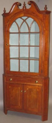 CHERRY TWO PART CORNER CUPBOAR