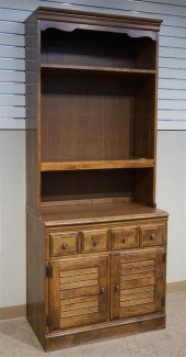 CHERRY TWO-PART HUTCH CABINETC