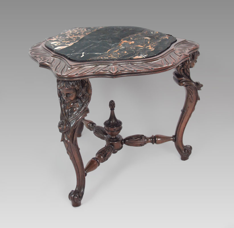 CHERUB CARVED MARBLE TOP SIDE