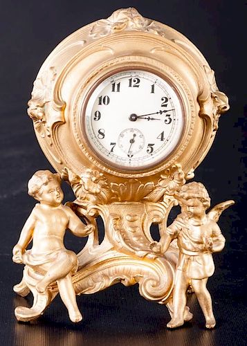 CHERUB CLOCKFrench-style gilt