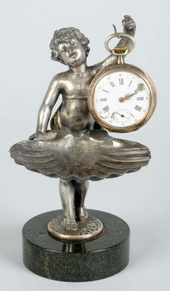 Cherub on Marble Base Figural Watch