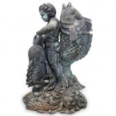 CHERUB RIDING DOLPHIN FOUNTAIN