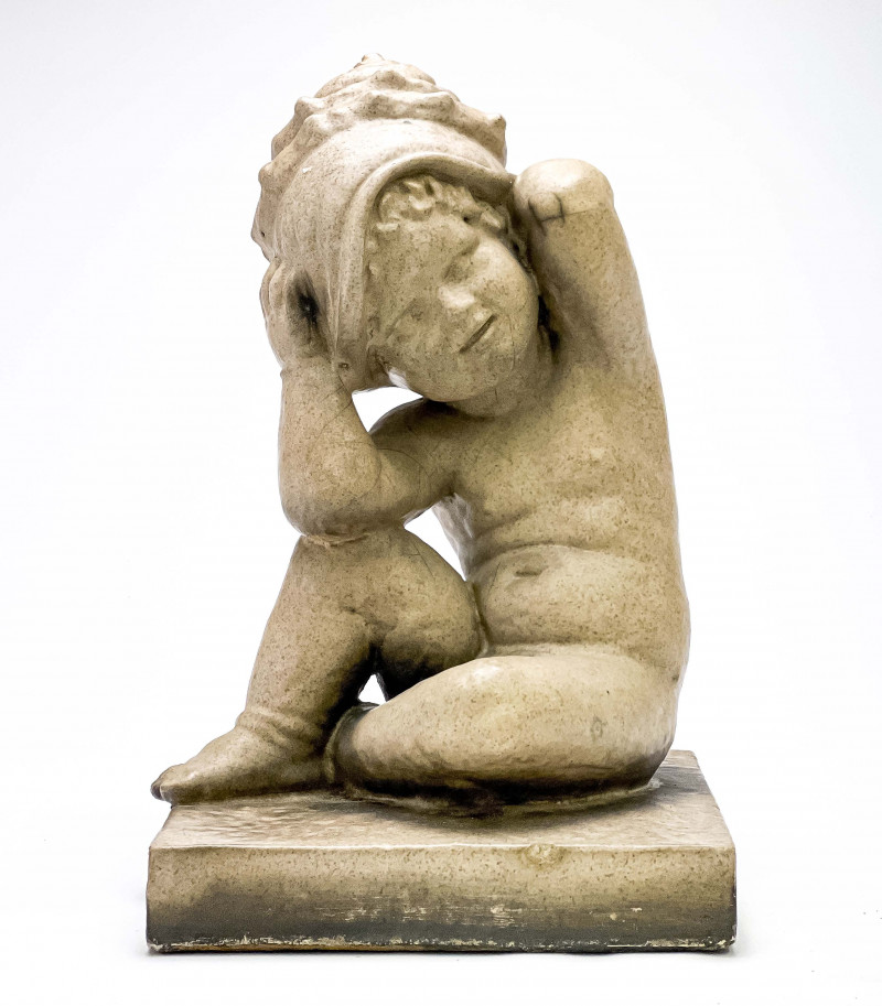 CHERUB WITH CONCH SHELL GARDEN