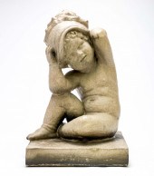 CHERUB WITH CONCH SHELL GARDEN