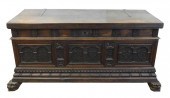 CHEST, CARVED WALNUT, IN THE M