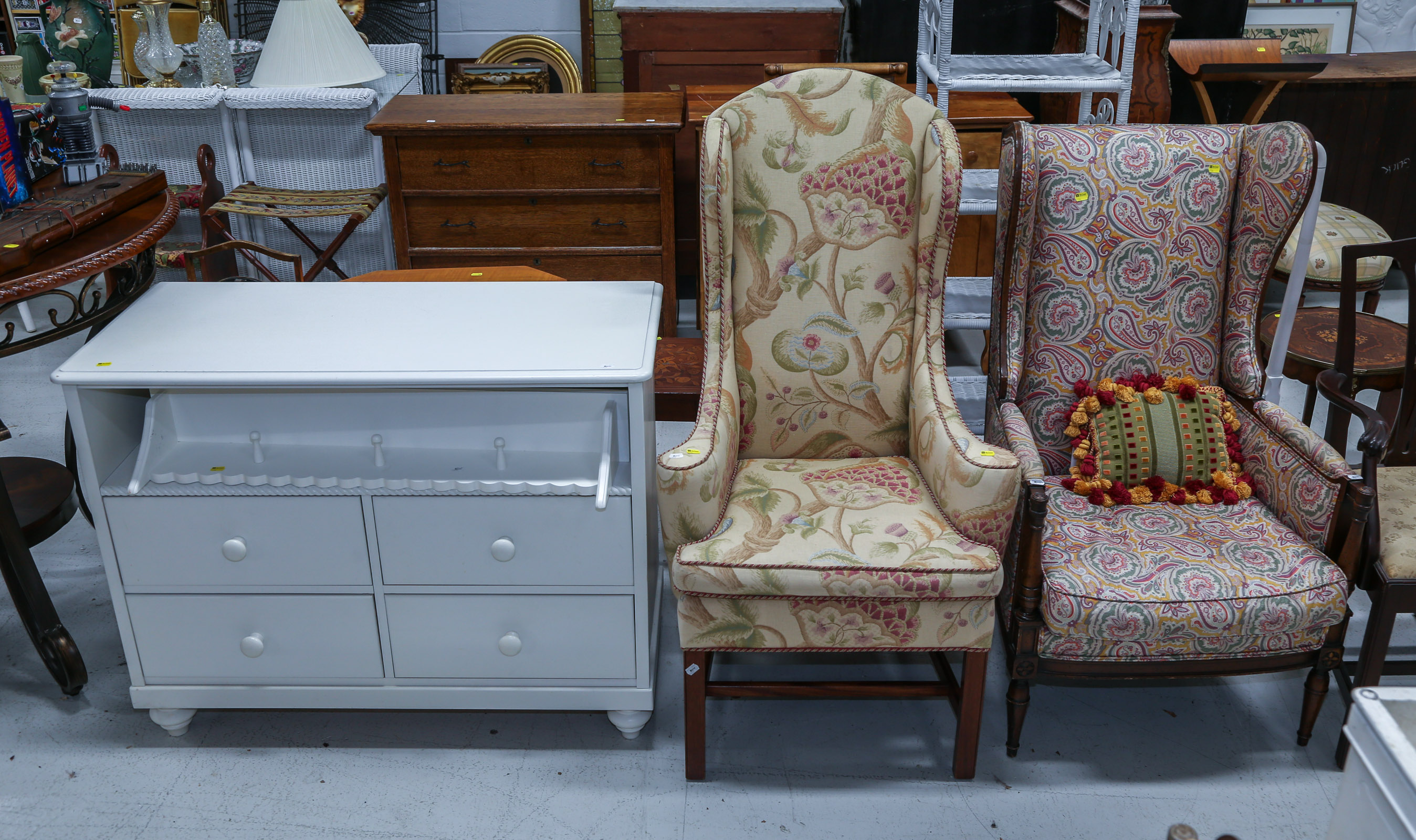 CHEST OF DRAWERS & TWO NARROW