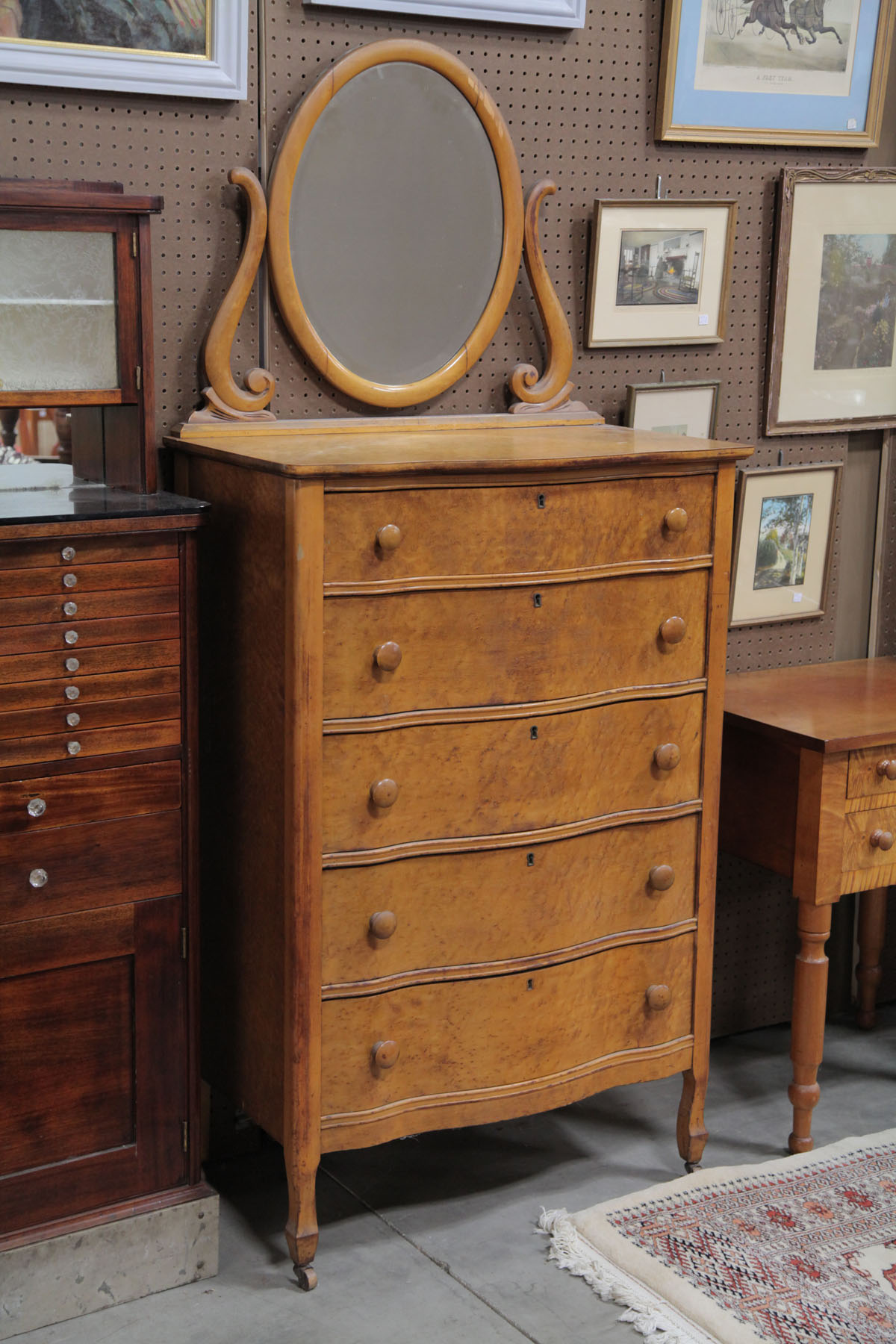 CHEST WITH MIRROR.  American  first