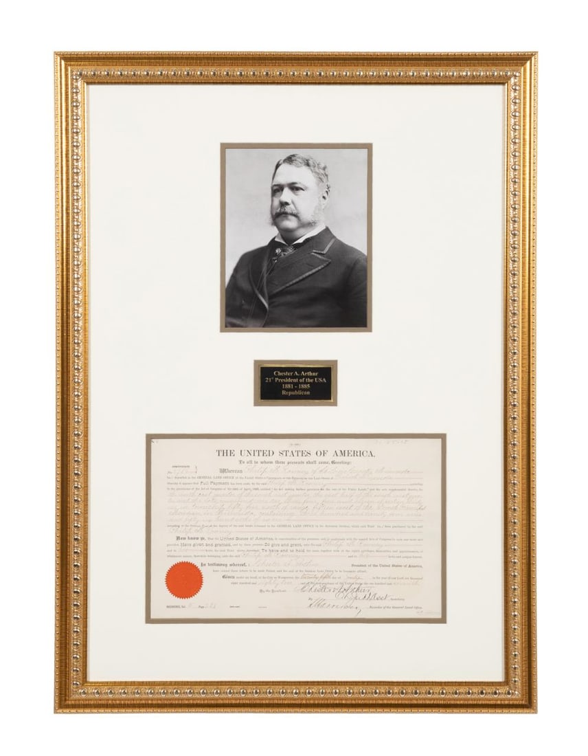 CHESTER A. ARTHUR SIGNED LAND GRANT