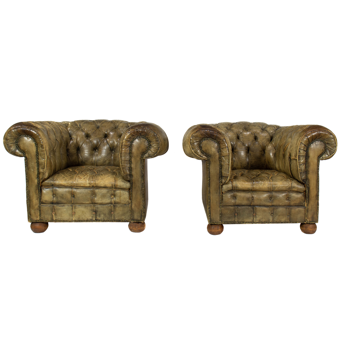 CHESTERFIELD, ARMCHAIRS, PAIR
